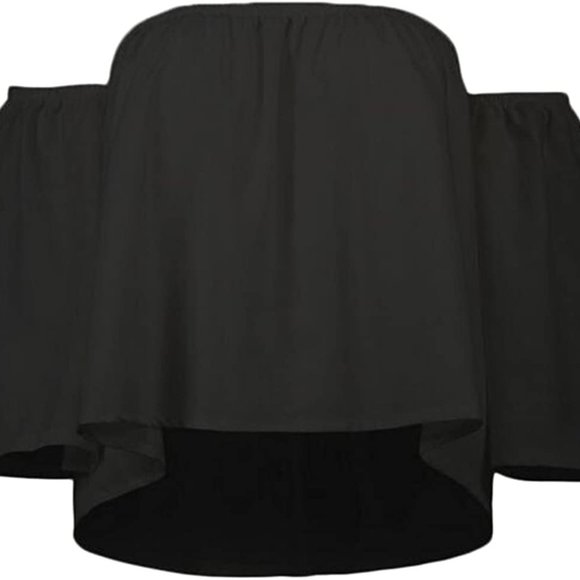 Women's Summer Off Shoulder Blouses Short Sleeves Sexy Tops Chiffon Ruffles - Picture 3 of 7